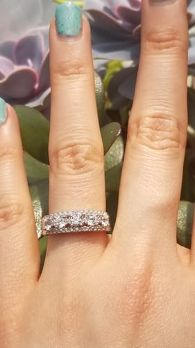 Customer photo review of 5-Stone CZ Eternity Ring in Sterling Silver