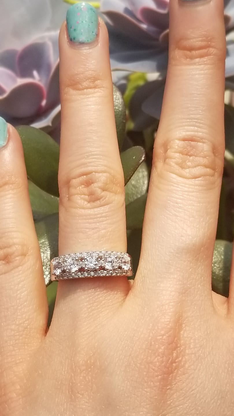 Customer photo review of 5-Stone CZ Eternity Ring in Sterling Silver