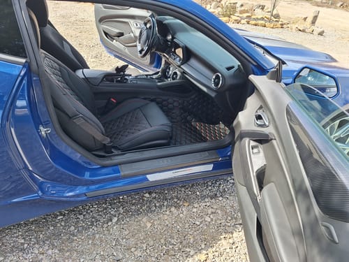 Customer photo review of 6th Gen Camaro Premium Honeycomb Leather Floor Mat Liners
