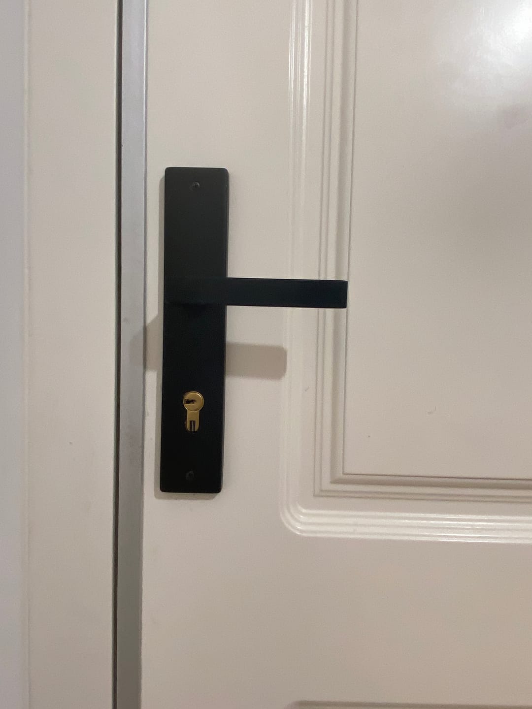 Customer photo review of Manilla con placa modelo 8003 de acero inoxidable acabado negro con bocallave 85