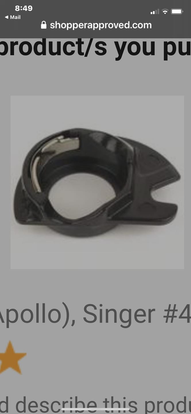 Customer photo review of Bobbin Case (Apollo), Singer #421326