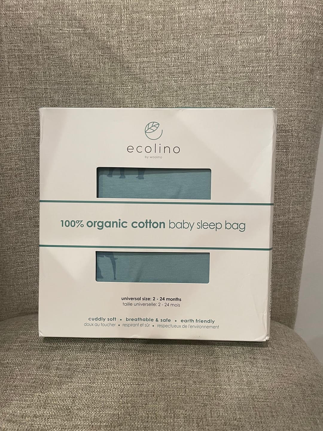 Customer photo review of Ecolino® Adjustable Baby Sleep Bag, Organic Cotton, Universal Size: 2 Months - 2 Years, Elephant