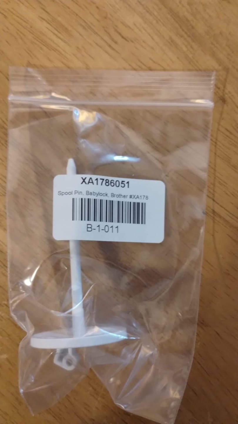 Customer photo review of Spool Pin, Babylock, Brother #XA1786051