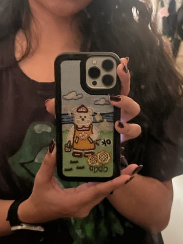 Customer photo review of Embroidered Animal Bear iPhone Case