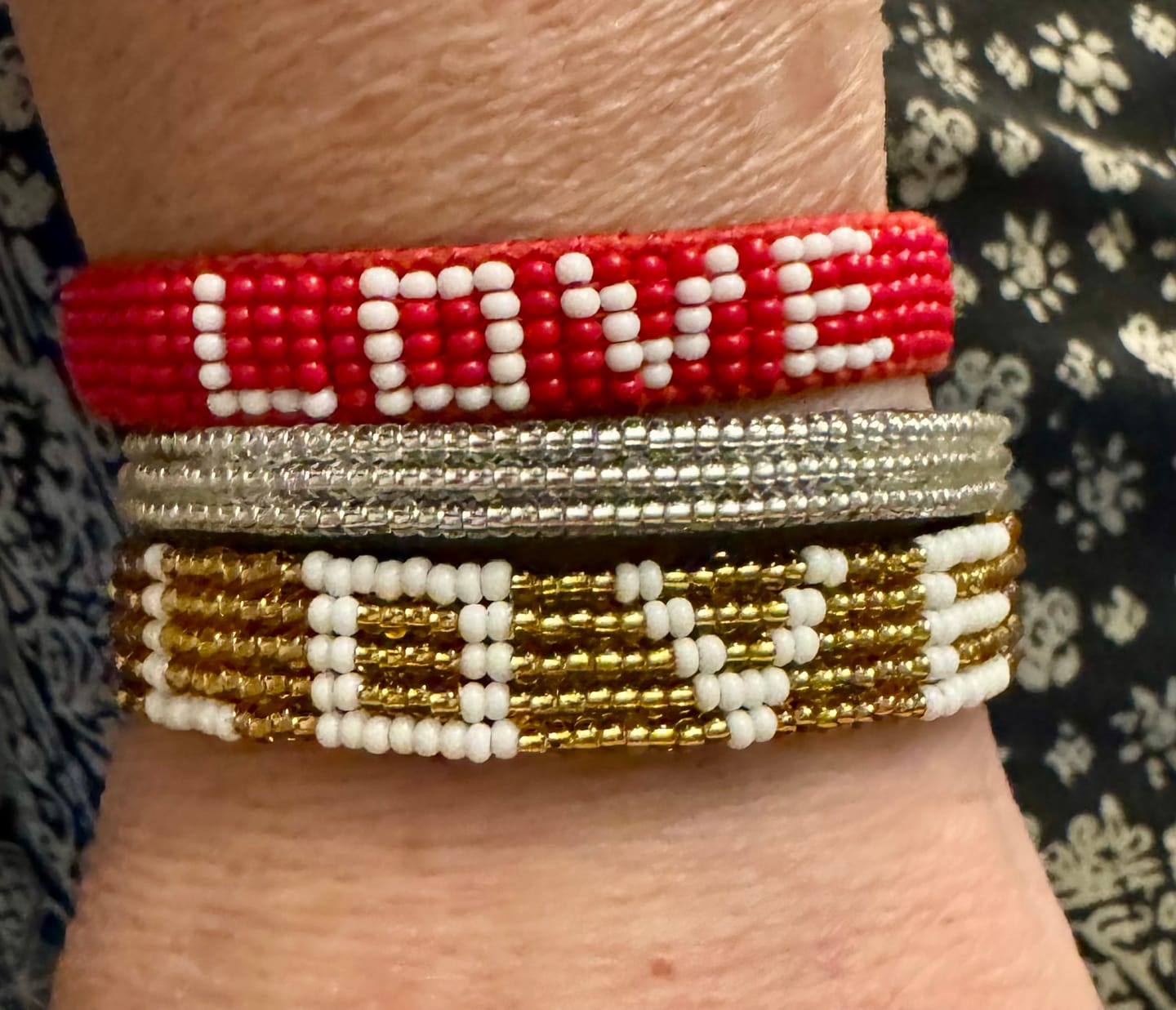 Customer photo review of LOVE Bracelet - Gold/White