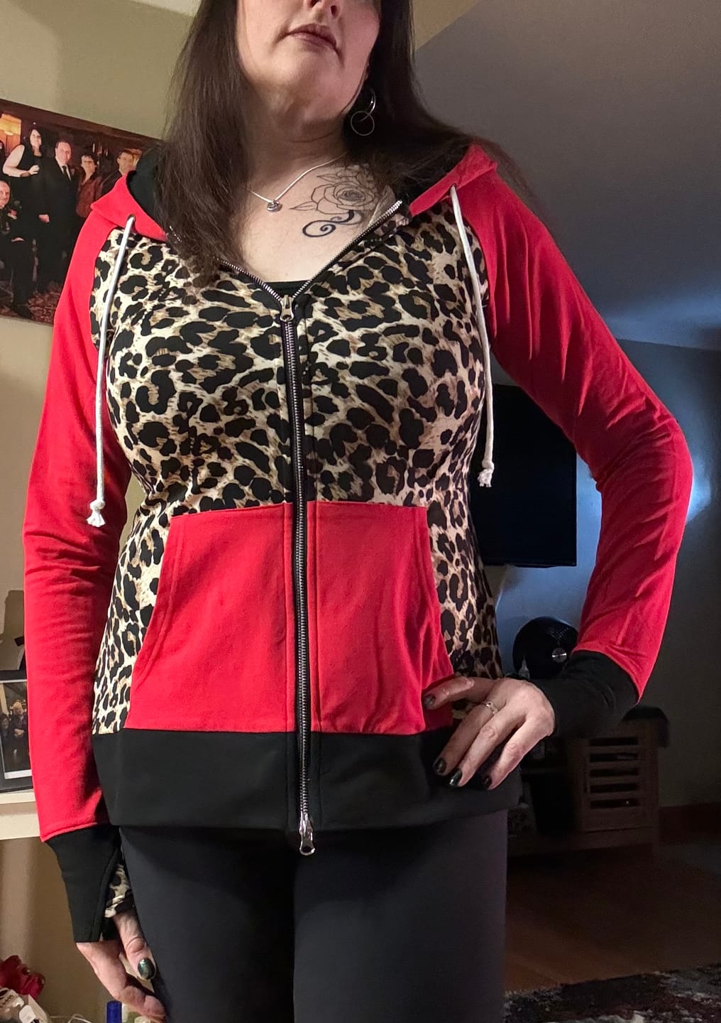 Customer photo review of Leopard Love Full Zip hoodie