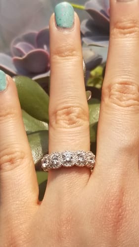 Customer photo review of 5-Stone CZ Band in Sterling Silver