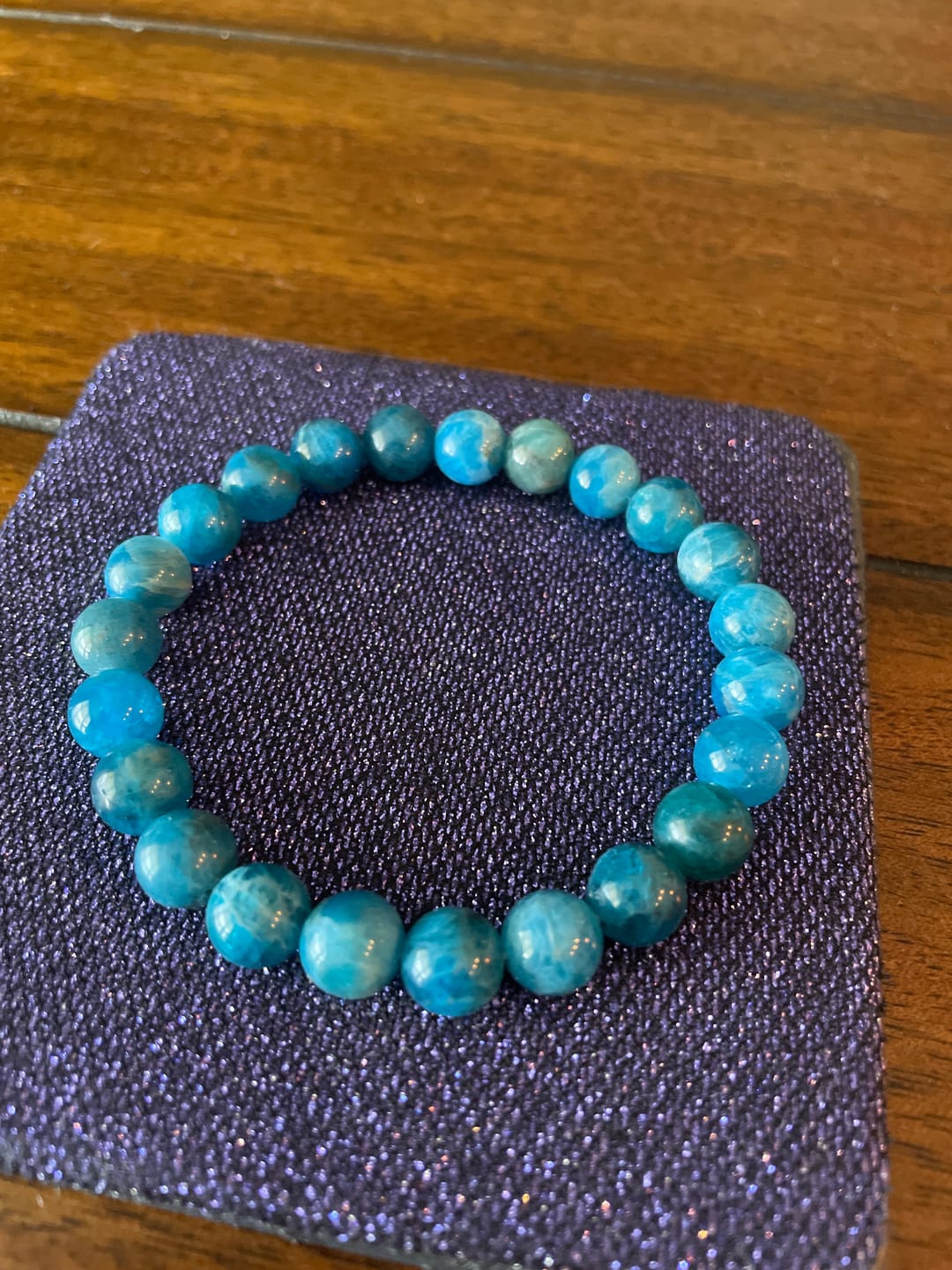 Customer photo review of Blue Apatite Energy Bracelet