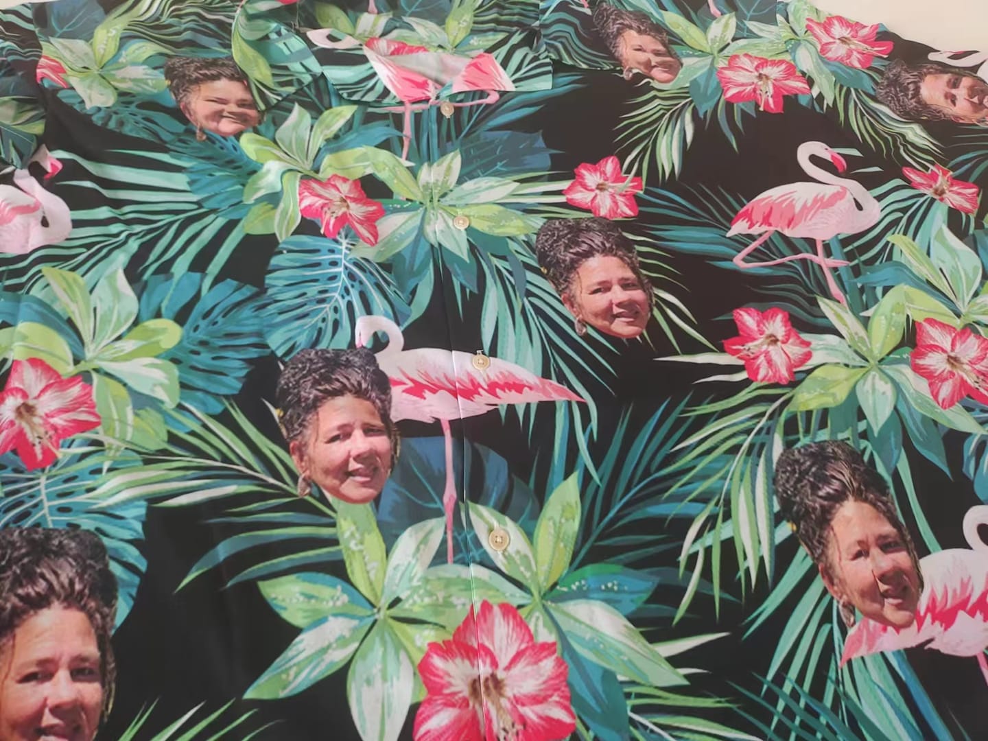 Customer photo review of Custom Face All Over Print Hawaiian Shirt