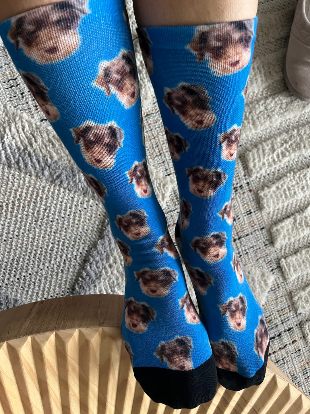 Customer photo review of Custom Pet Art Socks