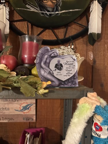Customer photo review of Personalized Angel Heart Memorial Acrylic Plaque