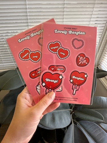 Customer photo review of Lovely Bangtan Sticker Sheet
