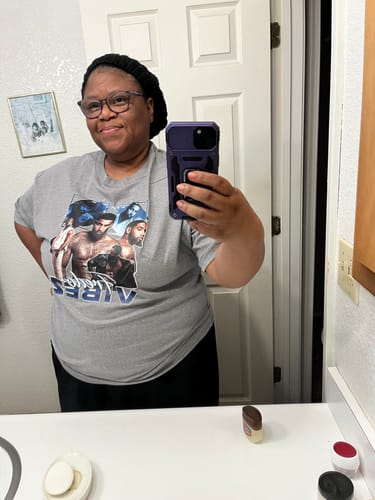 Customer photo review of Oversized Fredo Vibez Tee (Royal Blue)