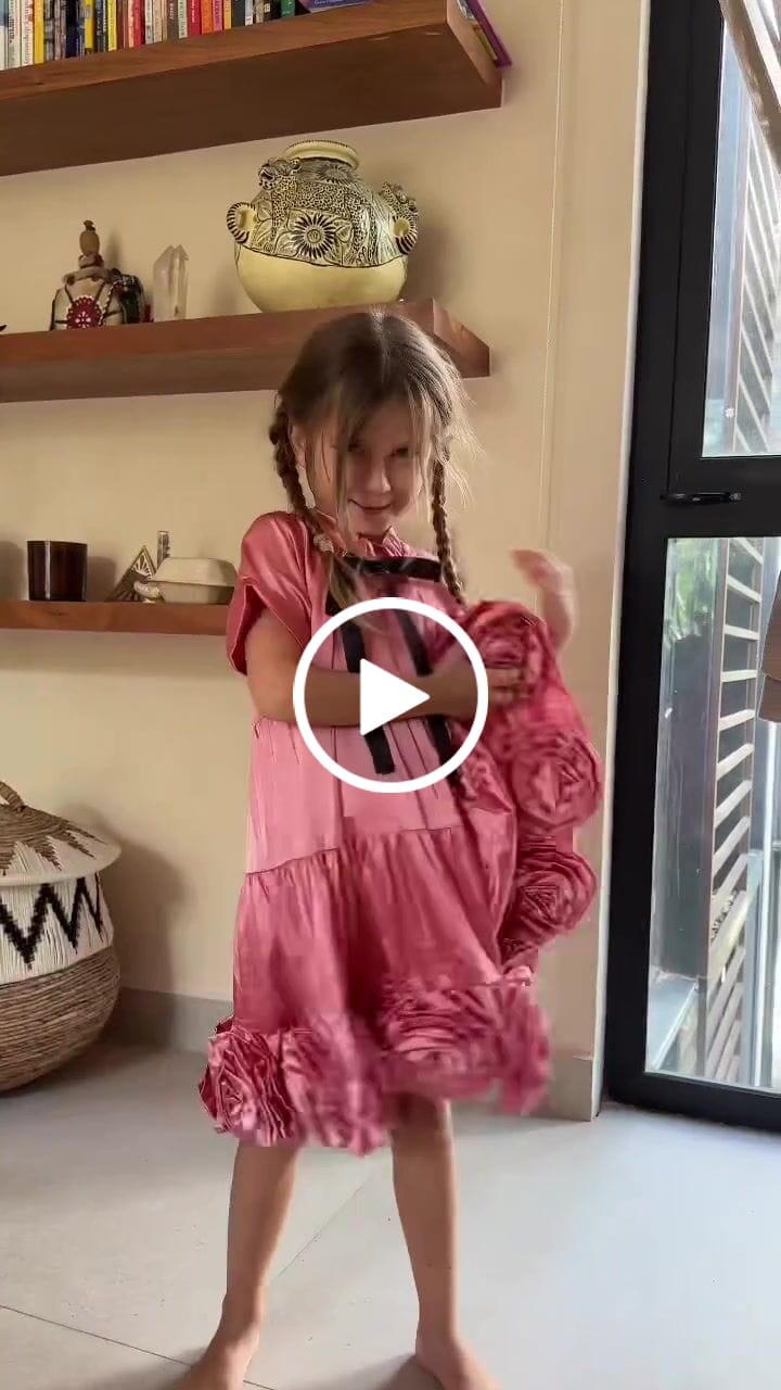 Customer video review of Satin Rose Dress