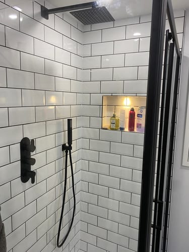 Customer photo review of ShowerWorX Matt Black Triple Thermostatic Valve with Shower Kit & Round Head