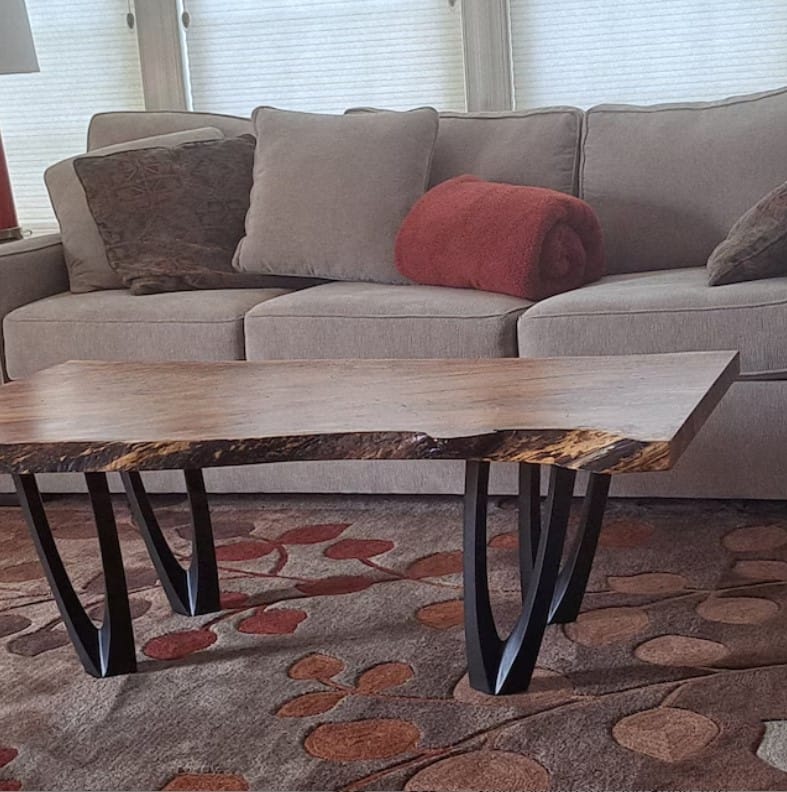 Customer photo review of Bench Legs 123 Udo 16H Handcrafted Metal Furniture