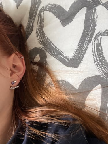 Customer photo review of Boucles d'oreilles Météor Or Blanc