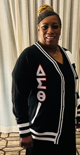 Customer photo review of Delta Sigma Theta Cardigan *ORIGINAL DESIGN*