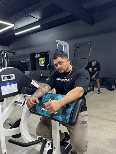 Customer photo review of Antibacterial Gym Towel: Caribbean Blue