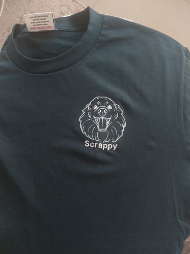 Customer photo review of CUSTOM PET T-SHIRT