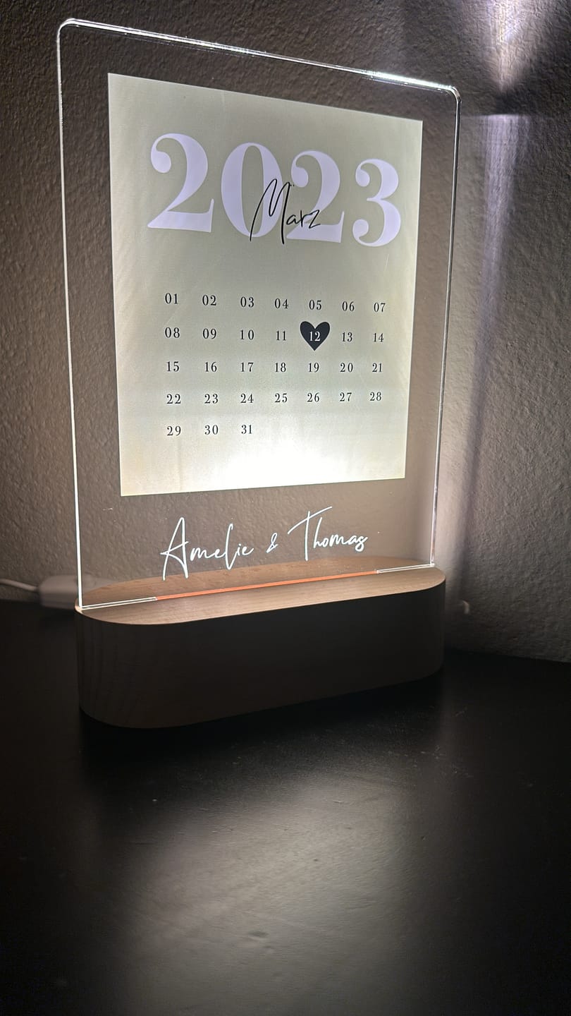 Customer photo review of Euer Datum – Liebeslicht mit Kalenderblatt