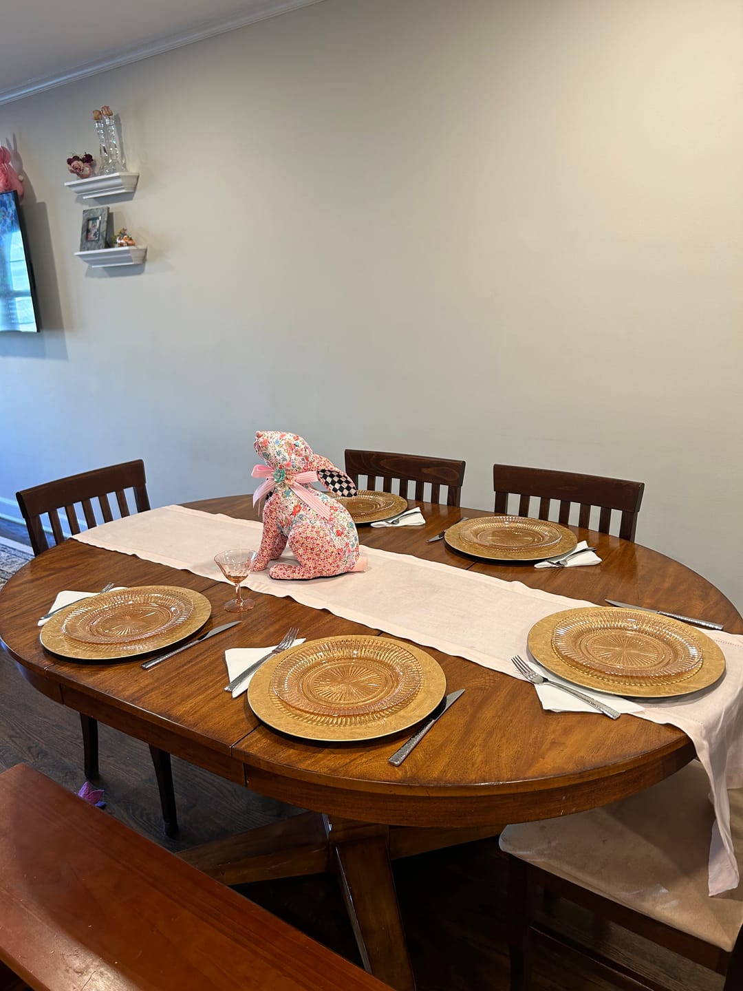 Customer photo review of Classic Hemstitch Table Runner