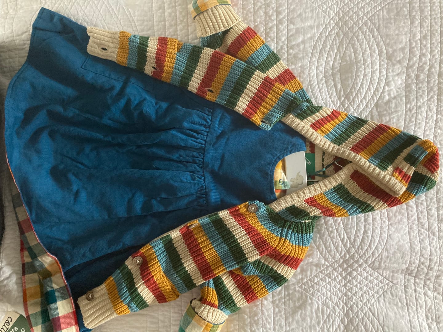 Customer photo review of Deep Blue After Day Reversible Corduroy Pocket Dress