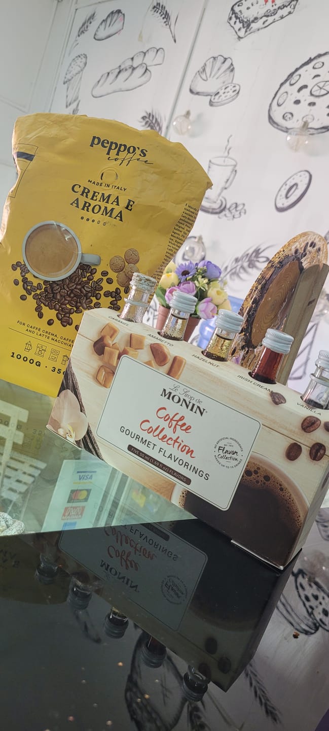 Customer photo review of Syrup Monin Coffee Collection 5 Sabores de 50 Ml c/u