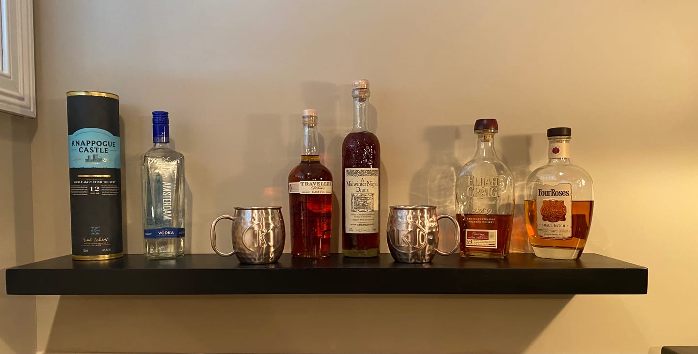 Customer photo review of Black & White Maple Floating Shelves