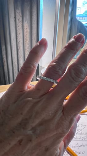 Customer photo review of Pave CZ Eternity Ring in Sterling Silver