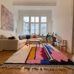 Customer photo review of Modern Abstract Geometric Wool Rug