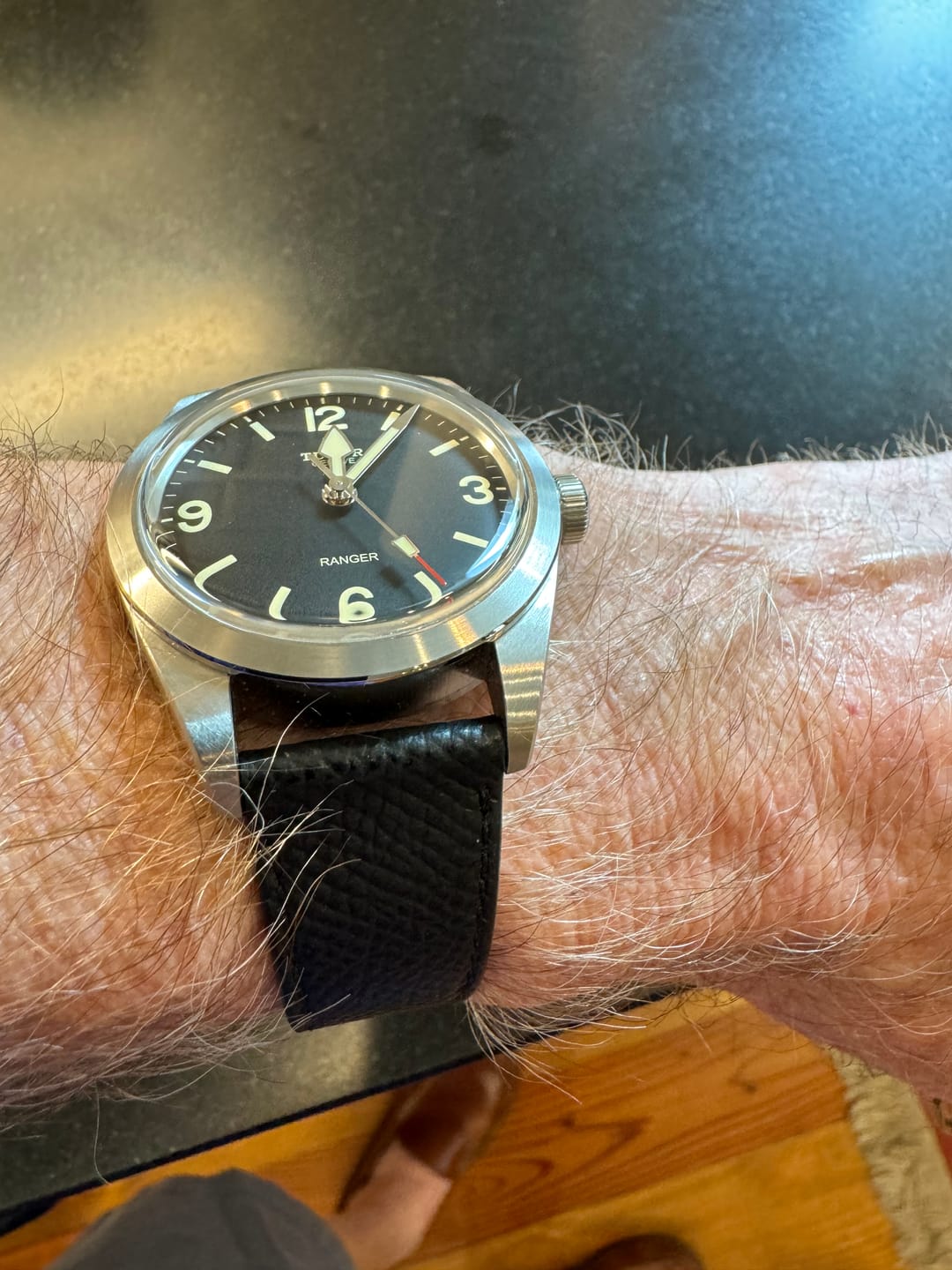 Customer photo review of Black Textured Calfskin