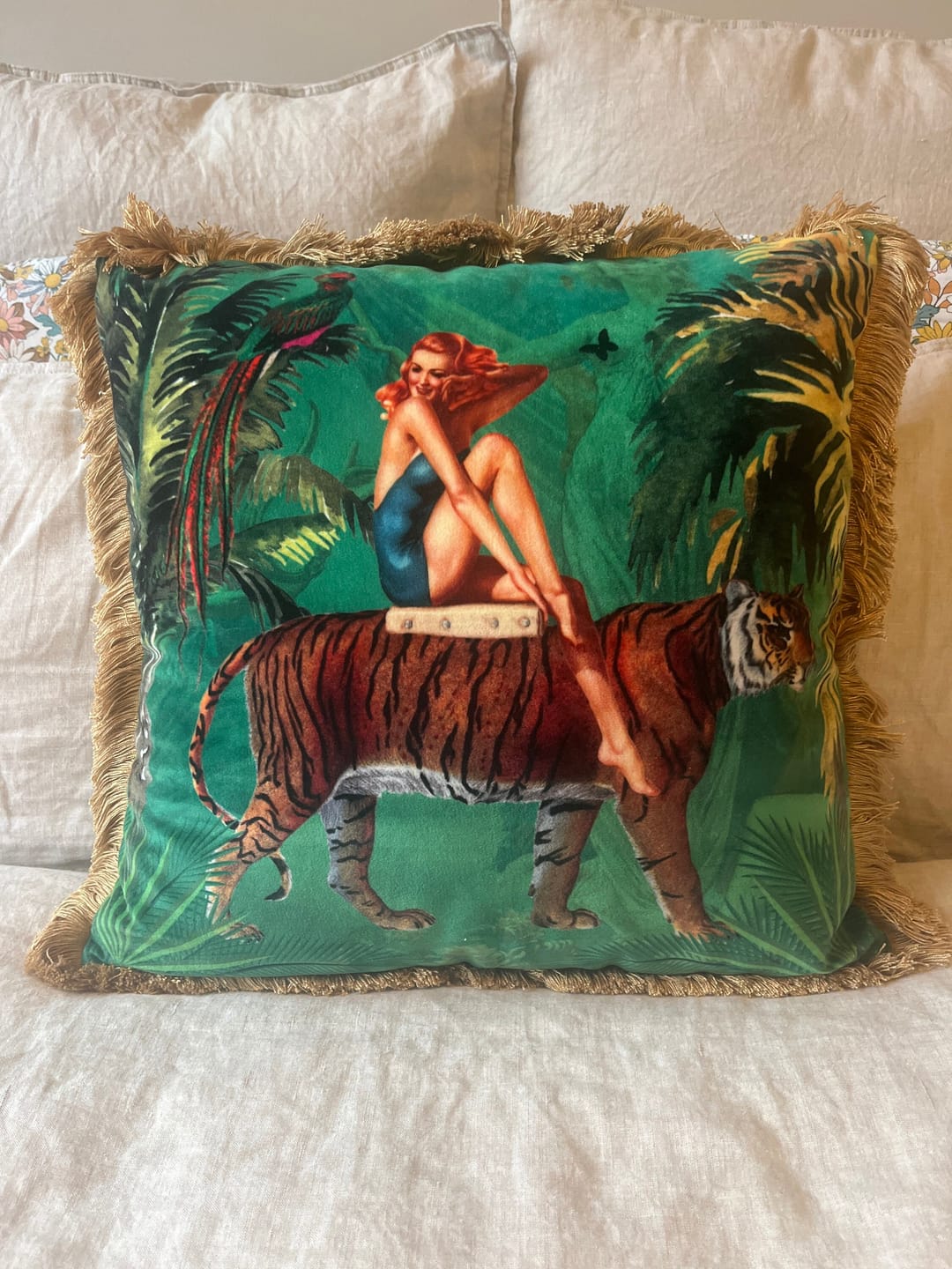 Customer photo review of Jungle Walk Cushion Green