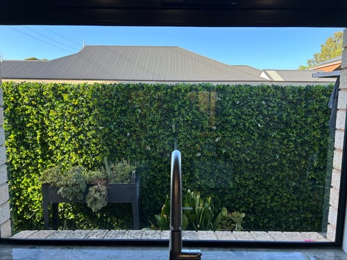 Customer photo review of Luxury Mixed Ivy Artificial Hedge Fence Panels / Fake Vertical Garden 1m x 1m UV Resistant