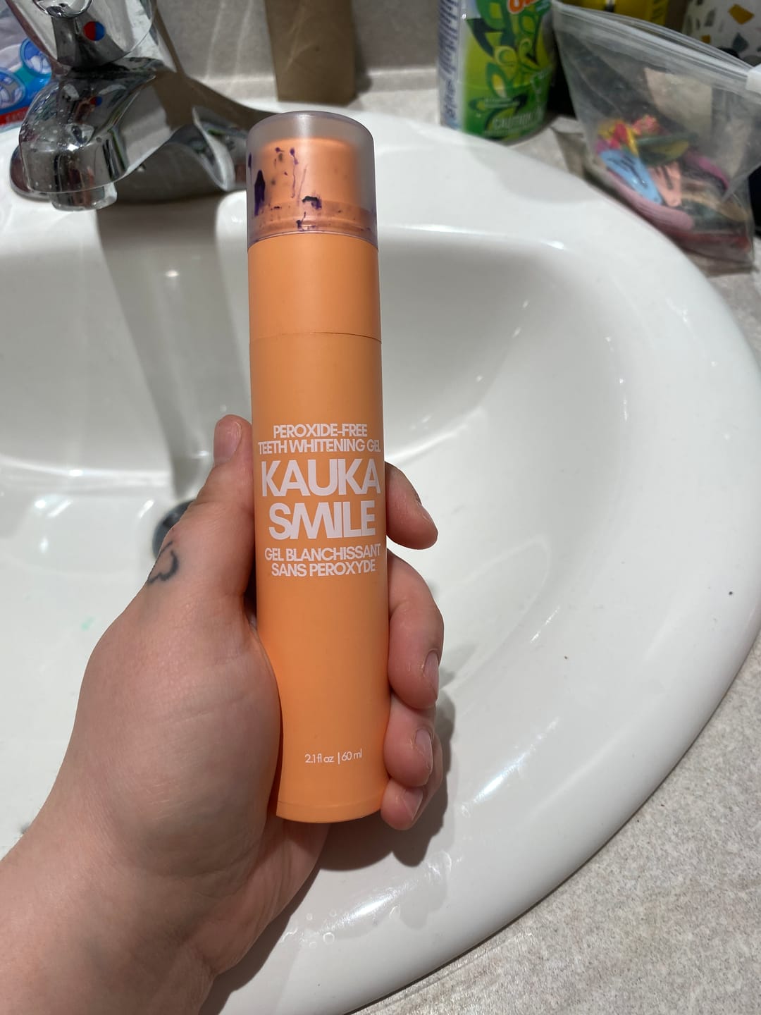 Customer photo review of Gel Violet Blanchissant Kauka Smile