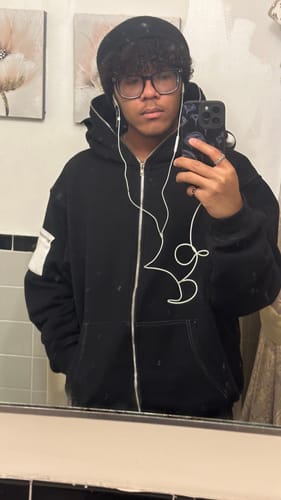 Customer photo review of Bunny Hoodie With Plush Ears (BLACK)