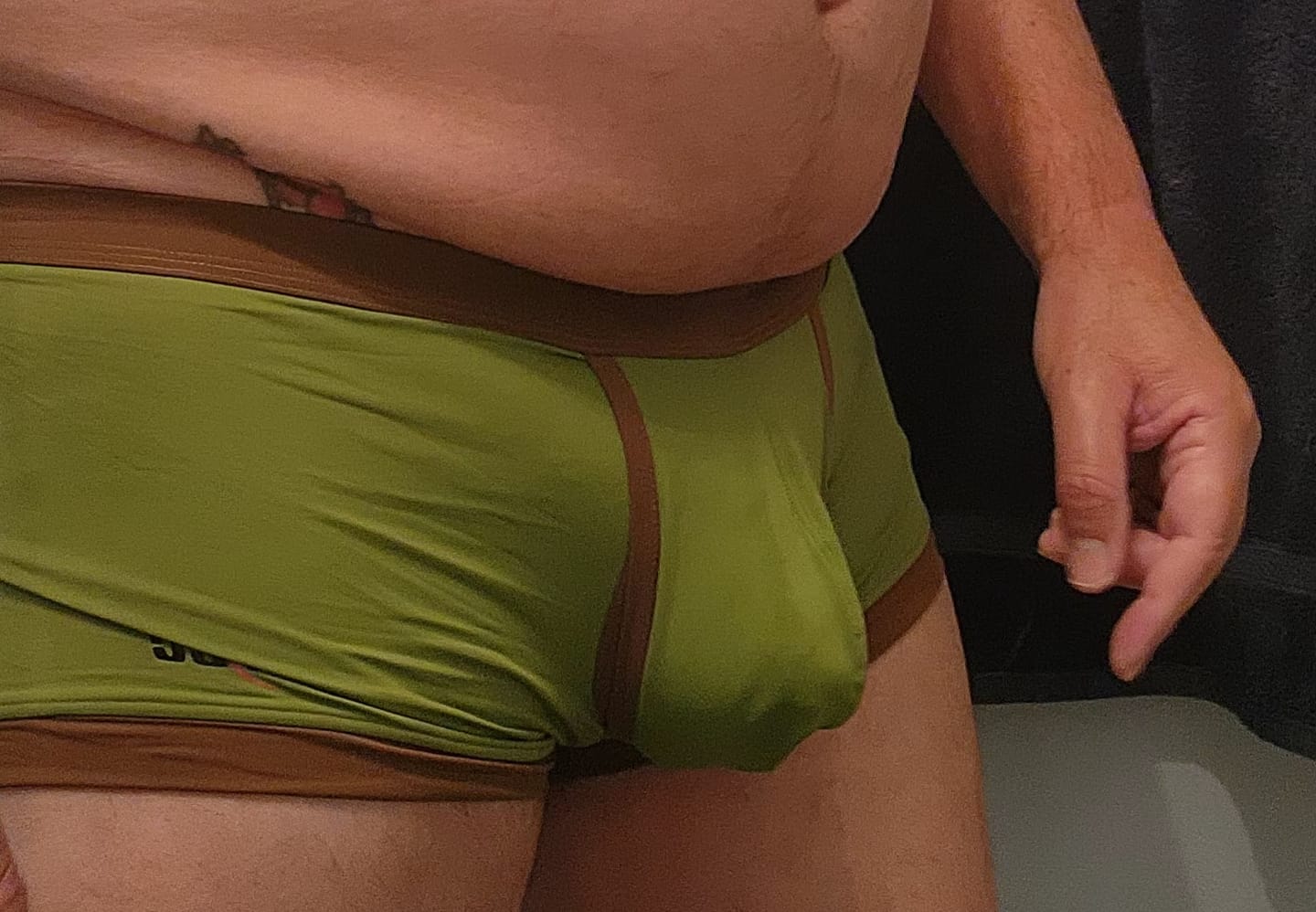 Customer photo review of 2 Pack Men's Separated Ball Pouch Trunks With Fly