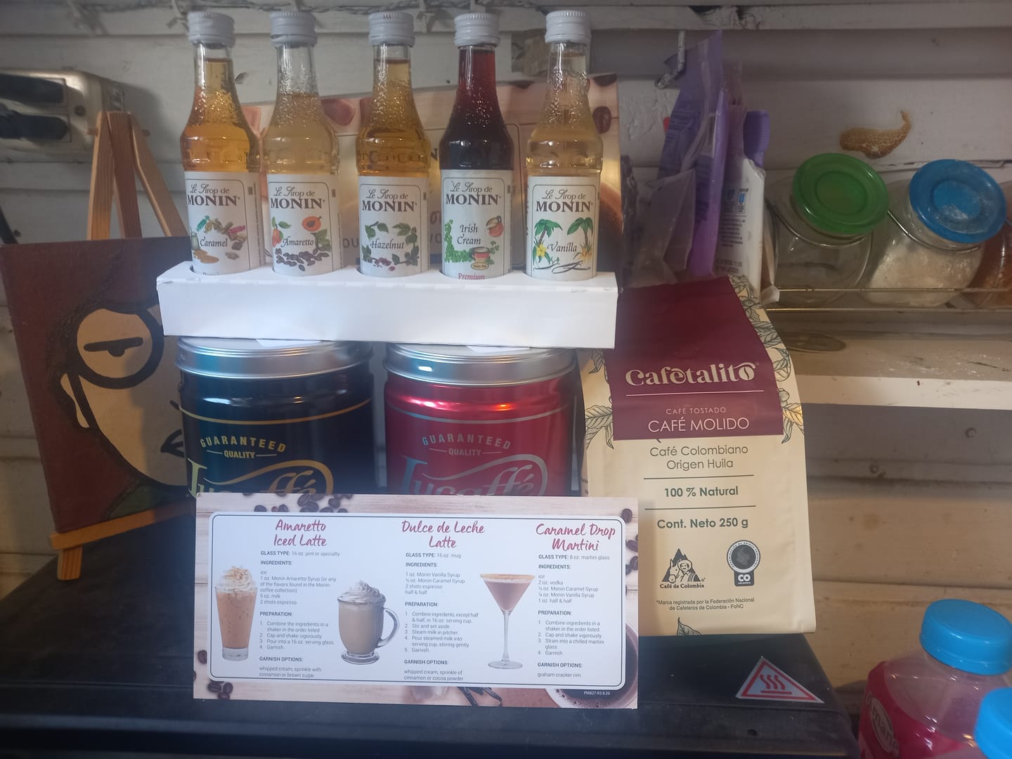 Customer photo review of Syrup Monin Coffee Collection 5 Sabores de 50 Ml c/u