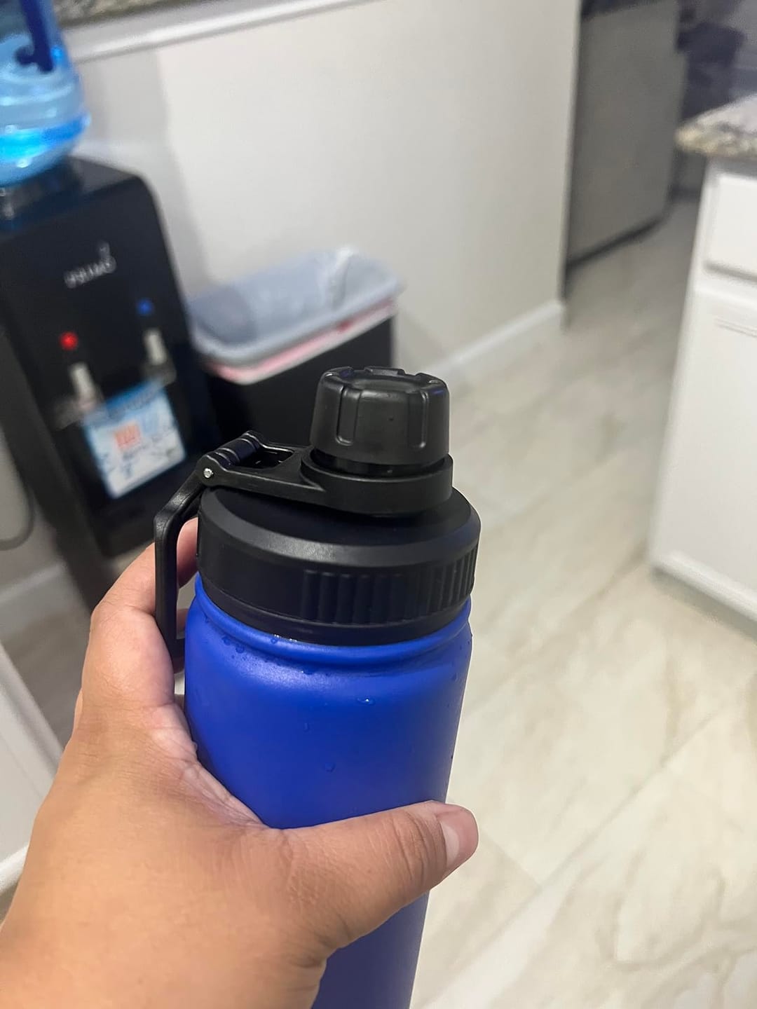 Customer photo review of Personalized Water Bottles for Kids with Name on 18oz Wide Mouth
