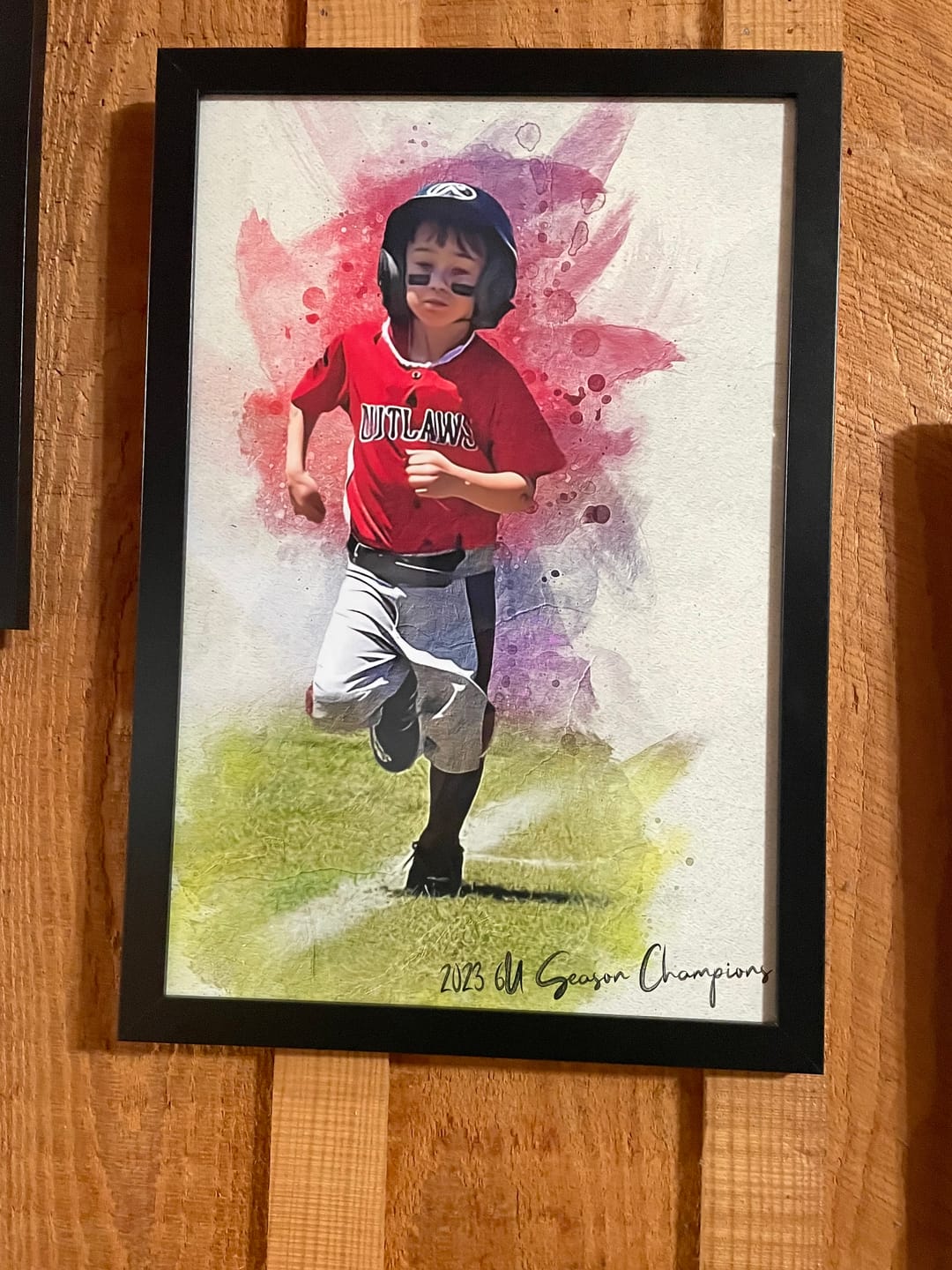 Customer photo review of Personalized baseball photo Painting