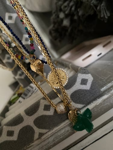 Customer photo review of 10KT Gold Ball Slider Pendant 003