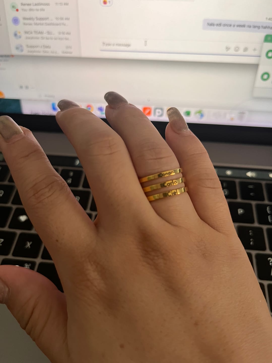 Customer photo review of Printave™ Personalized 3 Layers Ring