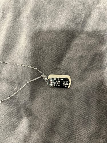 Customer photo review of BTS Army Name Tag Necklace