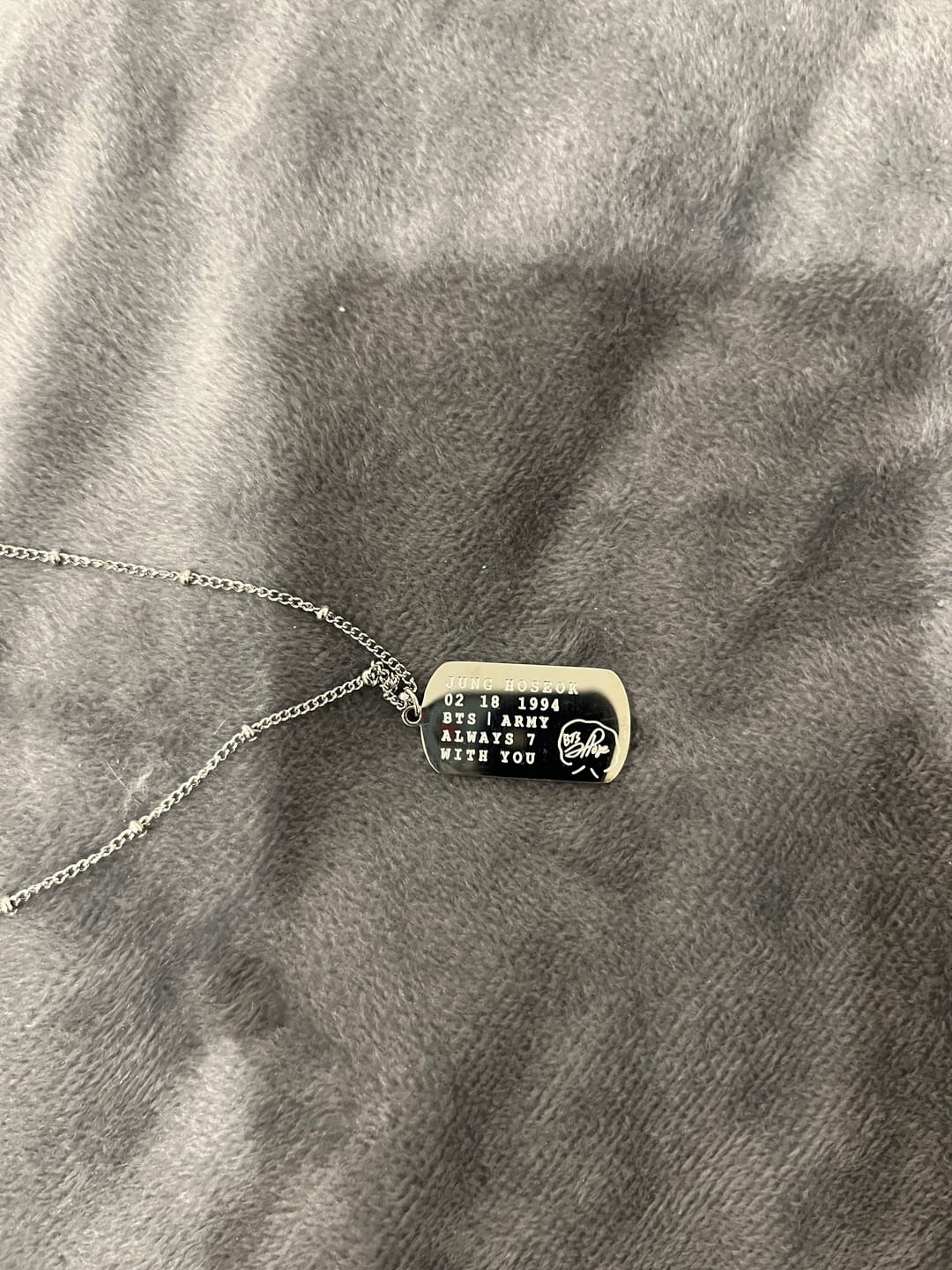Customer photo review of BTS Army Name Tag Necklace