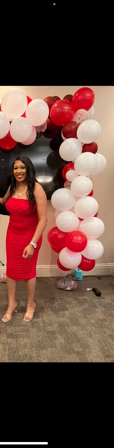 Customer photo review of Kat Mesh Off Shoulder Dress - Red
