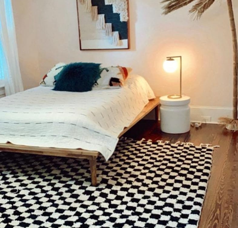 Customer photo review of Classic Moroccan Diamond Trellis Wool Rug