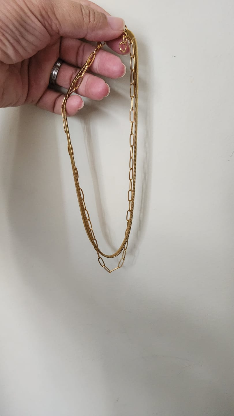 Customer photo review of Mix Colar Antonela Banhado em Ouro 18k
