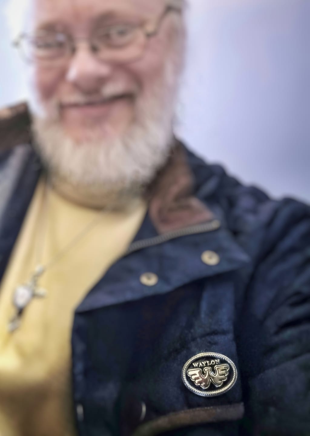 Customer photo review of Waylon Flying W Black & White Pin