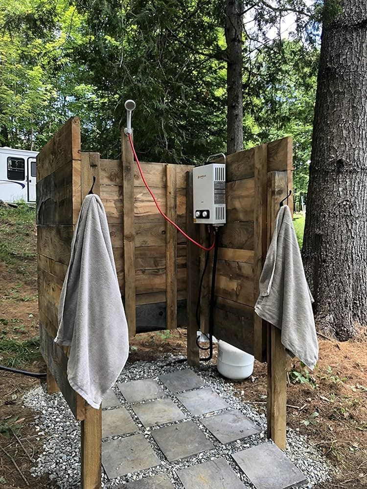 Customer photo review of Camplux 2.64 GPM Tankless Gas Water Heater, Propane Shower Portable