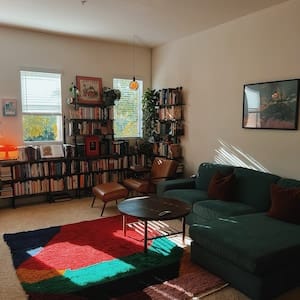 Customer photo review of Modern Abstract Geometric Wool Rug